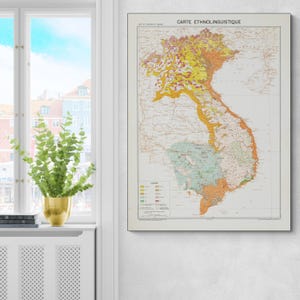 Ethnolinguistic Map of Vietnam, Laos & Cambodia – Cultural Map Showing Indigenous Languages, Ethnic Groups and Tribal Regions of Indochina