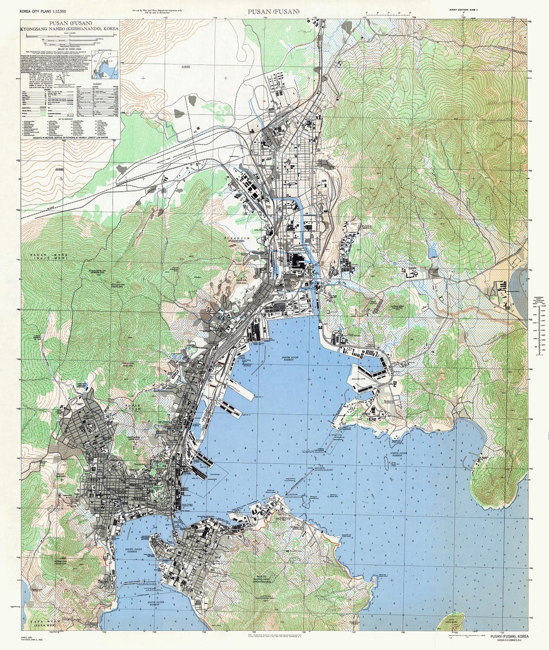 1946 Map of Busan Korea Asian Geography Korean History Cartography ...