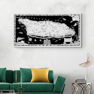 Bildliche Karte von Aruba Niederländisch Karibik Geographie Aruba Kartographie Geschichte Dekor Fine Art Print