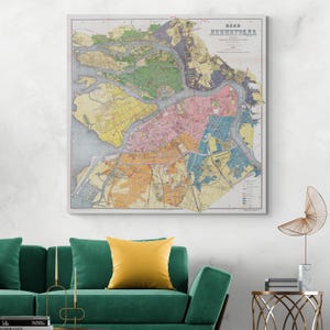 1929 Map of Leningrad – Early Interwar Soviet Urban Plan Showing Industrial Districts, Street Grids, Neva River Ports & City Infrastructure