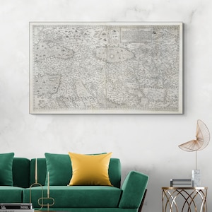 1561 Giacomo Gastaldi Mappa degli imperi ottomano e persiano Scuola Lafreri Cartografia Decor Fine Art Print