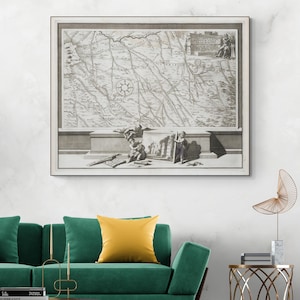 Mapa del acueducto de la antigua Roma, Imperio romano, suministro de agua, historia mundial, decoración, impresión artística