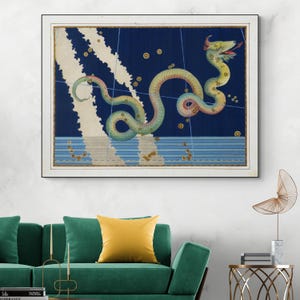 17th Century Serpens Sternzeichen Illustration Sternzeichen Konstellation Astrologie Dekor Fine Art Print