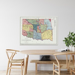 1877 Karte von Indianer-Territorium Land 32 Indianerstämme Geographie Indigene US Geschichte Kartographie Dekor Fine Art Print