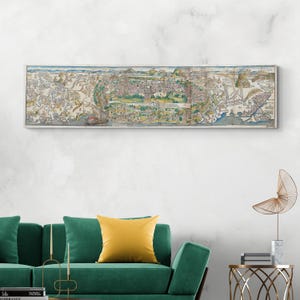 1486 Früheste gedruckte Karte von Jerusalem, Heilige Land Religiöse Kartographie Geschichte Dekor Fine Art Print