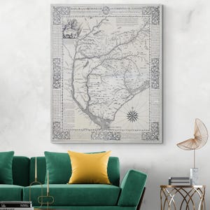 1753 Katholieke jezuïetenmissiekaart van Paraguay en Uruguay Zuid-Amerikaans katholicisme cartografie geschiedenis decor Fine Art Print