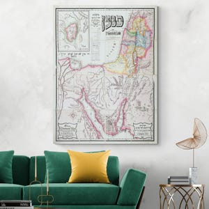 19th Century Map of Canaan Gelobtes Land Biblisch Geographie Religionsgeschichte Kartographie Dekor Fine Art Print