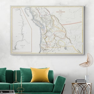 1841 Map of Oregon Territory and the Pacific Northwest – Depicting Rivers, Mountains, Settlements & Territorial Boundaries Before Statehood