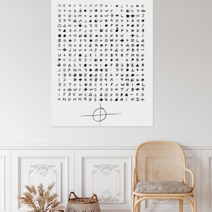 Impresión artística de la letra del rompecabezas sin resolver "Asesino del Zodíaco 340" / Decoración histórica de crímenes reales / Póster de pared de bellas artes de misterio macabro y mórbido
