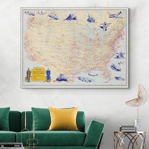 1944 Map of U.S. Military Posts – Wartime Cartography – World War II American Bases, Forts & Training Facilities Across the United States