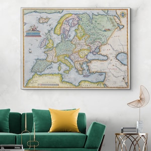 1572 Map of Europe by Abraham Ortelius – Renaissance Cartography from Theatrum Orbis Terrarum, the First Modern World Atlas Published