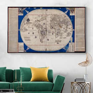 1544年 セバスチャン・カボットの世界地図 スペイン 新世界探検 地図作成 歴史 装飾 美術印刷