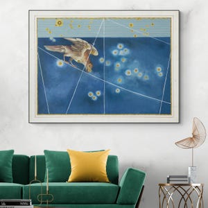 Ilustración del zodiaco Corvus del siglo XVII, signo estelar, constelación, astrología, decoración, impresión artística