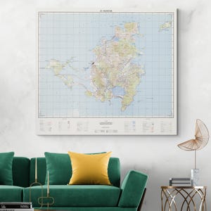 1971 Karte von Saint Martin Sint Maarten Karibik Geographie Französische und Niederländische Antillen Saint-Martinois Kartographie Dekor Fine Art Print