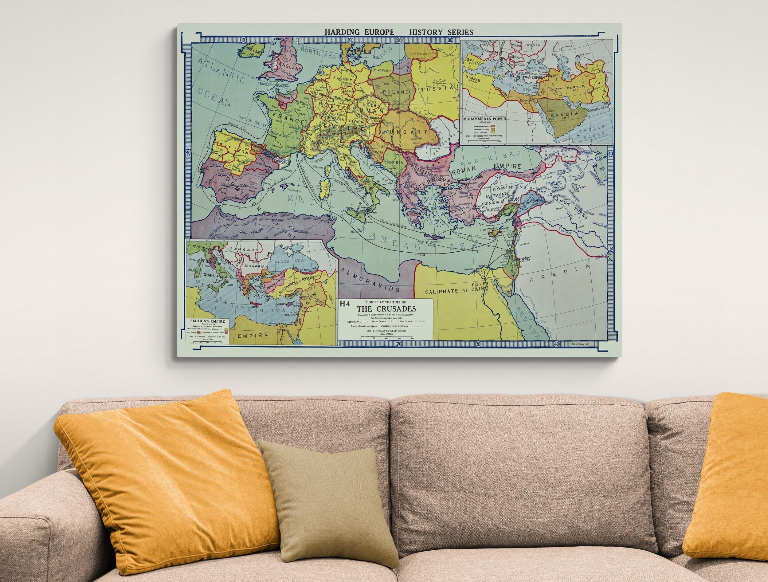 Map of Europe at the Time of the Crusades – Historic Cartography ...