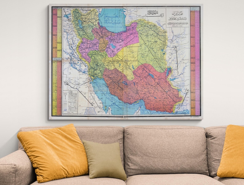 1930 Persian Language Map of Iran – Farsi Script Political Map Showing ...