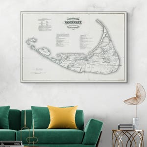 1869 Historische Karte von Nantucket Island Massachusetts Amerikanische Kartographie Geschichte Dekor Fine Art Print