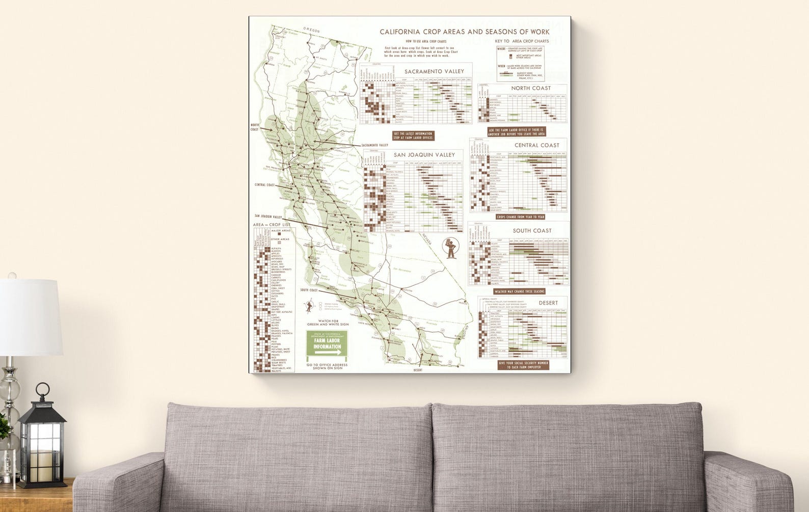 1964 Map of California Crop Areas – Historic Agricultural Cartography ...