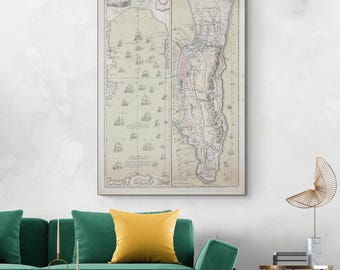 1782 Militär-Karte der großen Belagerung von Gibraltar – Marine-Stützpunkte & Marine-Verteidigung zur Zeit der Amerikanischen Revolution