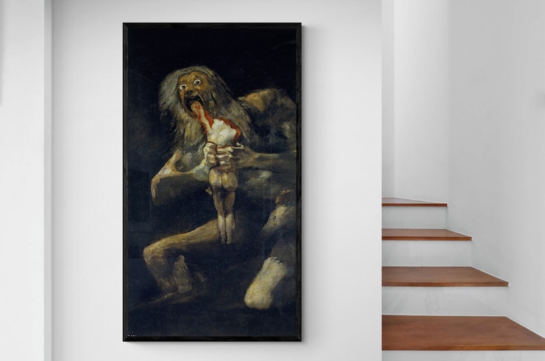 Francisco Goya Saturn Devouring His Son Cronus Antique Roman Etsy