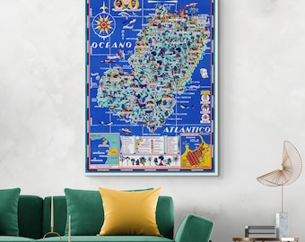 Pictorial Map of Bioko (Fernando Po) – Illustrated Colonial-Era Map of Equatorial Guinea’s Island – Culture, Terrain & Atlantic Setting