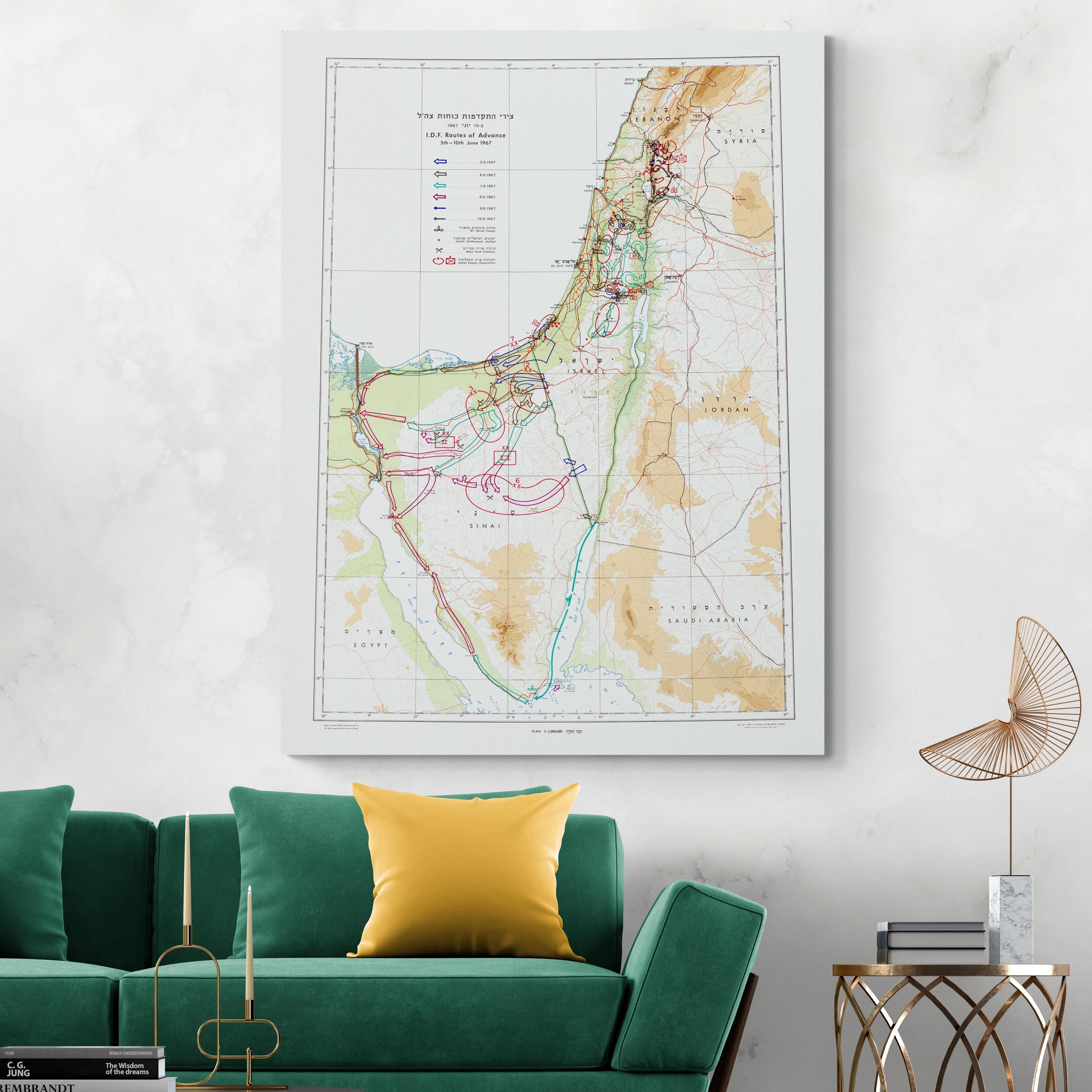 Idf Command Map 1967 IDF Military Map – Strategic Map of Israeli Offensives and Arab ...