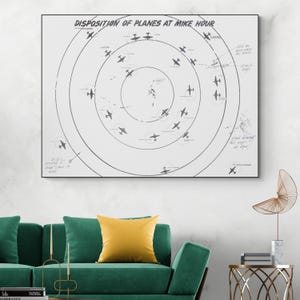 1946 Militär Karte der Baseline Atomare Bombentest Bikini Atoll Marshall-Inseln Kalter Krieg Geschichte Dekor Fine Art Print