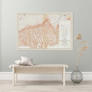Carte topographique du parc national de Mesa Verde, Colorado, 1915, géographie américaine, cartographie, décor Impression artistique