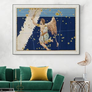 XVII-wieczna ilustracja zodiaku Oriona Znak zodiaku Konstelacja astrologii Wystrój Sztuka piękna Wydruk
