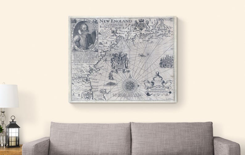 1617 John Smith Map of New England – Early Colonial American ...