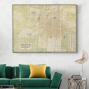 1900 kaart van Mexico-stad Centraal-Amerikaanse geografie Mexicaanse cartografie geschiedenis Decor Fine Art Print