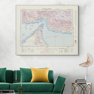 1945年 ホルムズ海峡とアラブ首長国連邦の地図 中東の地理 UAE 首長国 地図装飾 美術印刷
