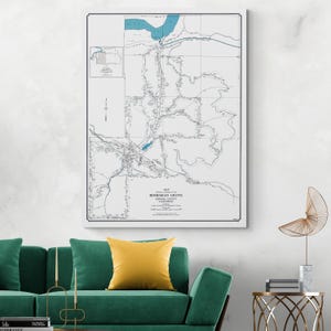 Mapa de Boho Grove, condado de Sonoma, California, 1929. Cartografía estadounidense, historia, decoración, impresión de bellas artes.