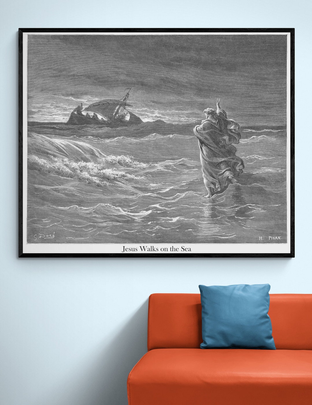 Jesus Walks on Water Gustave Dore Antique Christianity - Etsy
