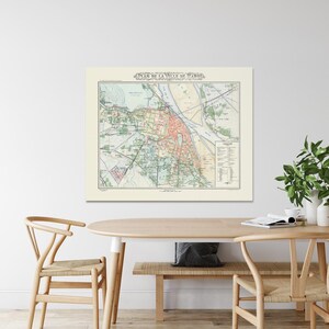 1902 Karte von Hanoi Vietnam Asiatische Geographie Geschichte Vietnamesisch Kartographie Dekor Fine Art Print