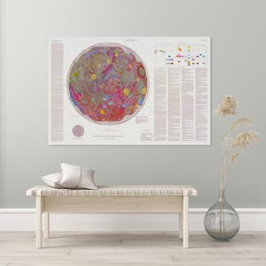NASA Geologische Karte der vorderen Seite des Mondes Astronomie Diagramm Himmelsraum Liebhaber Dekor Fine Art Print