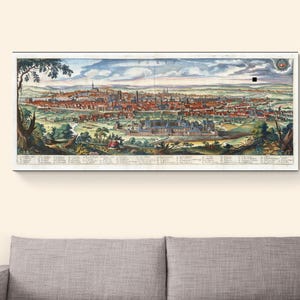 Carte plongeante de Paris, XVIIe siècle, France, histoire de France, cartographie, décor, impression d'art