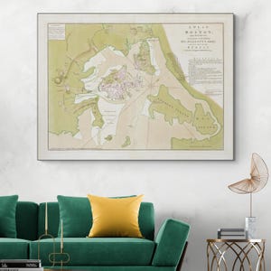 Mapa de 1776 da Guerra da Independência dos Estados Unidos, Cerco de Boston, Cartografia Militar Americana, História, Decoração, Impressão de Belas Artes
