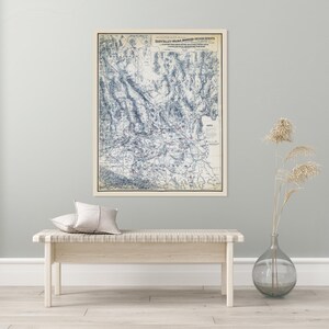 1903 Mijnwerkerskaart van de Mojave-woestijn en Death Valley, Californië, Nevada, geologische geografie, cartografie, decor, Fine Art Print