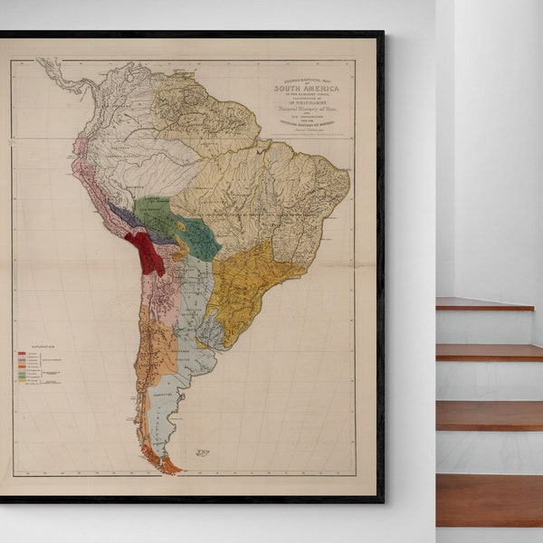 Indigenous Tribes Map of South America - Etsy