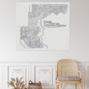1926 kaart van de wijk Temple Terrace Estates in Tampa, Florida, Amerikaanse geschiedenis cartografie decor posterafdruk