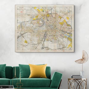 1910 Map of Berlin Germany – Detailed Pre-WWI City Plan Showing Streets, Railways, Parks & Urban Expansion in Imperial German Capital