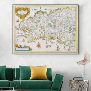 1634 Karte Bretagne Bretagne Frankreich Französische Bretonische Kartographie Dekor Fine Art Print