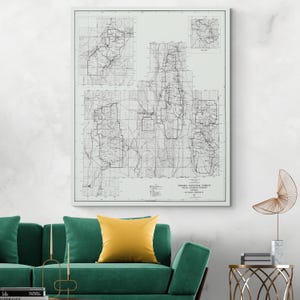 1937 Topographische Karte von Nevada National Forest American Forestry Geographie Kartographie Geschichte Dekor Fine Art Print