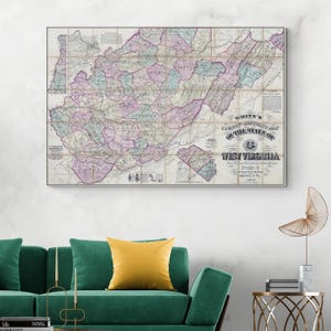 1875 Map of West Virginia – Historical County Map Showing Railroads, Boundaries, & Settlements in the Appalachian Region After the Civil War