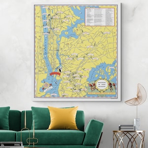 Carte illustrée du stade de football de 1931 de la ville de New York, décor de l'histoire du sport américain, impression d'art