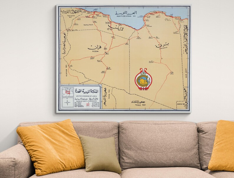 1960 Map of the United Kingdom of Libya – Post-independence North ...