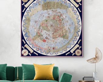 Carte du monde d'Urbano Monte de 1587 - Cartographie du début de l'ère moderne avec projection polaire montrant la connaissance géographique de la Renaissance et l'exploration du monde