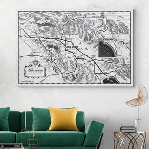 Pictorial Map of Palm Springs California – Illustrated Mid-Century Map Featuring Resorts, Golf Courses, Desert Roads & Landmarks