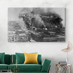 Tulsa Race Massacre – 1921 Black Wall Street Destruction Photo Art Print | African American History Decor | Vintage Fine Art Poster